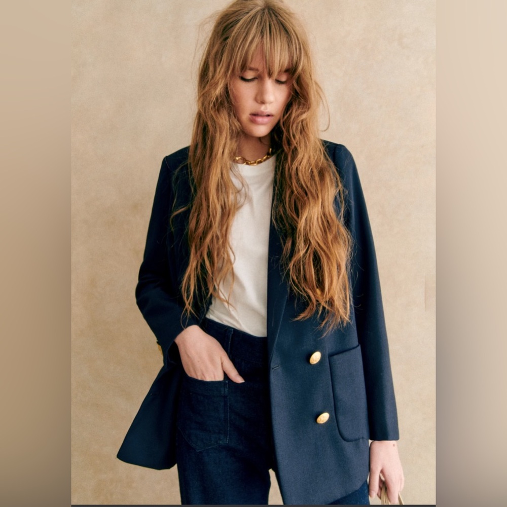 NWT Sezane Michele Jacket Navy - 38 (US 6)
